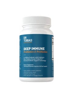 Dr. Tobias Deep Immune Probiotics & Prebiotics 4.4 Billion Cfu Probiotics For Women & Men Supports Digestive Health Gut Immune Function Nutrient Absorption 120 Capsules 60 Servings  - Image 2