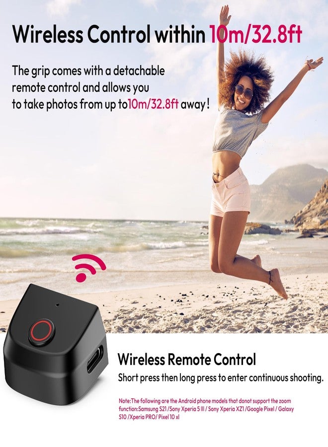 ULANZI Selfie Phone Tripod Mount MA35, 2-in-1 Magnetic & Phone Clip Camera Grip Handle Holder with Detachable Remote Shutter with Cold Shoe Adapter for iPhone 15 16 17 Samsung Video Shooting - Image 4