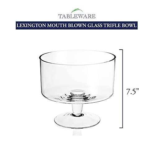 Badash Lexington Glass Trifle Bowl - 9" Food-Safe Crystal Serving Bowl for Dessert, Fruit, Salad - Elegant European Mouth-Blown Lead-Free Crystal - Image 3
