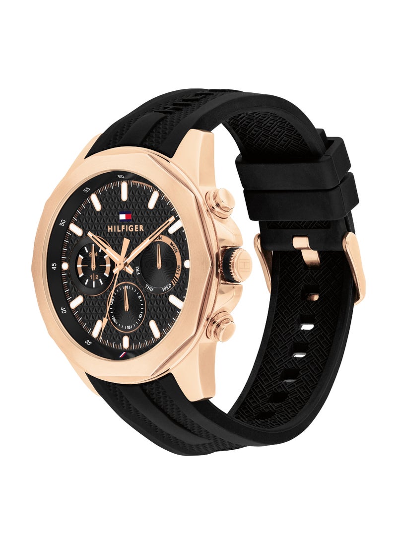 TOMMY HILFIGER TOMMY HILFIGER ROUND ANALOG MEN'S BLACK CASE WATCH - 1710650  - Image 1