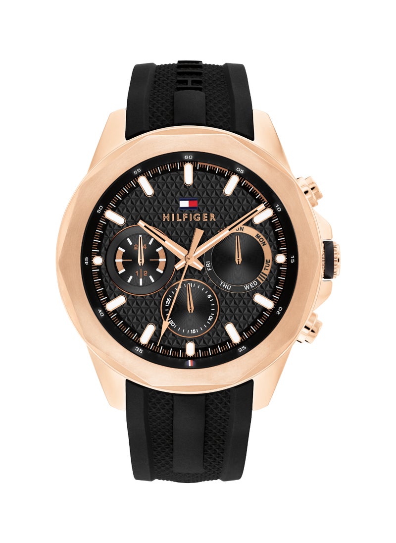 TOMMY HILFIGER TOMMY HILFIGER ROUND ANALOG MEN'S BLACK CASE WATCH - 1710650  - Image 3