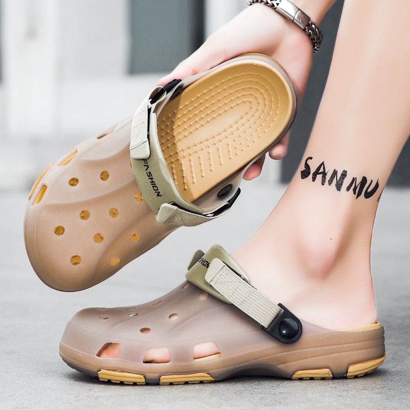 Trendy Brand Jelly Clogs Men'S Casual Closed-Toe Slippers Thick-Soled Non-Slip Comfortable Sandals Outdoor Beach Shoes - Image 2
