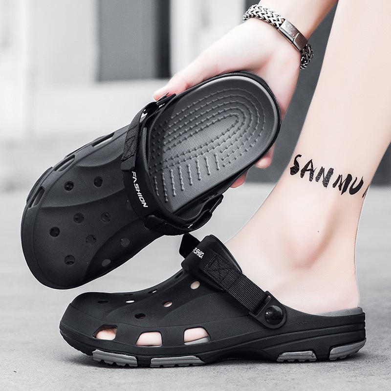 Trendy Brand Jelly Clogs Men'S Casual Closed-Toe Slippers Thick-Soled Non-Slip Comfortable Sandals Outdoor Beach Shoes - Image 3
