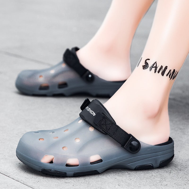 Trendy Brand Jelly Clogs Men'S Casual Closed-Toe Slippers Thick-Soled Non-Slip Comfortable Sandals Outdoor Beach Shoes - Image 4