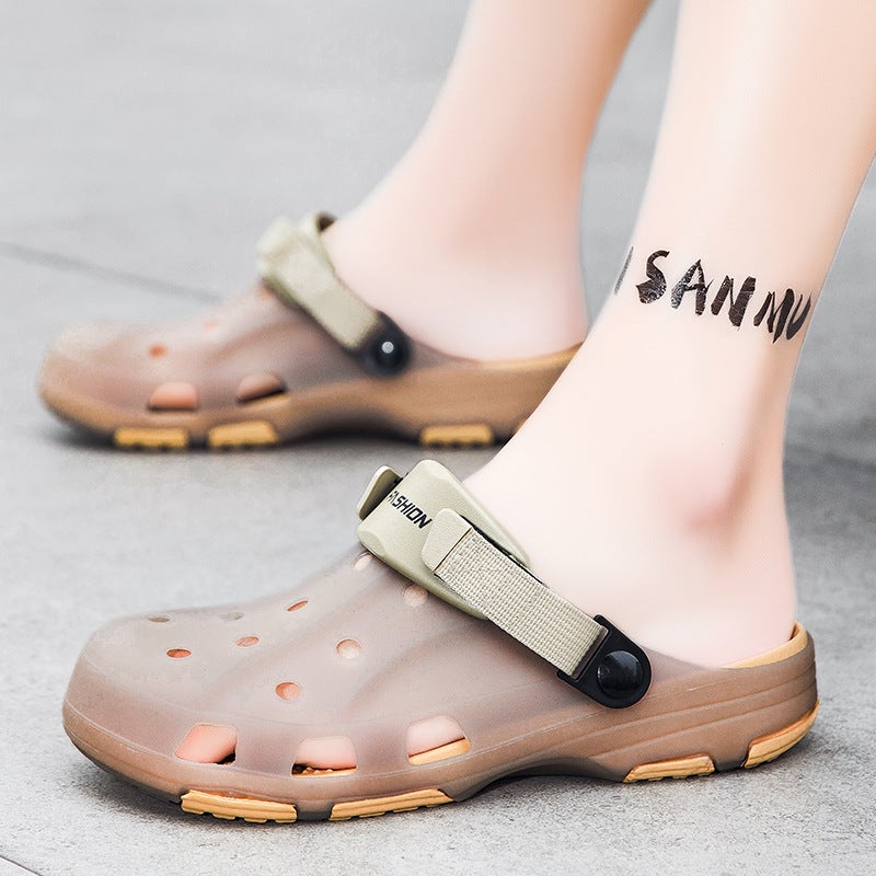 Trendy Brand Jelly Clogs Men'S Casual Closed-Toe Slippers Thick-Soled Non-Slip Comfortable Sandals Outdoor Beach Shoes - Image 5
