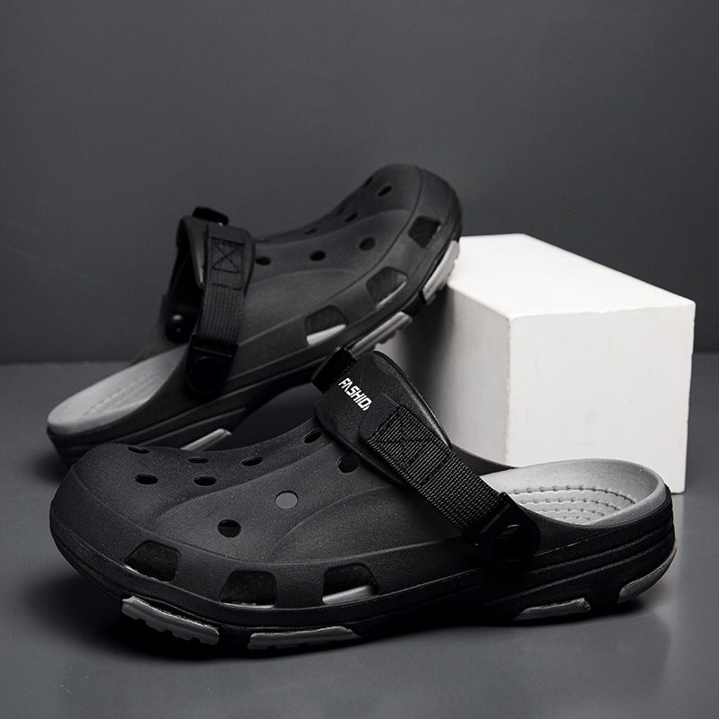 Trendy Brand Jelly Clogs Men'S Casual Closed-Toe Slippers Thick-Soled Non-Slip Comfortable Sandals Outdoor Beach Shoes - Image 1