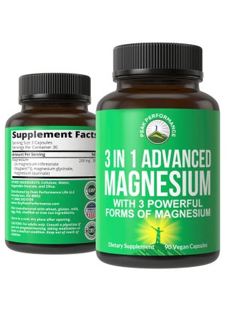 3 In 1 Advanced Magnesium Complex Vegan Capsules With Magnesium Lthreonate Magnesium Glycinate Magnesium Taurinate. High Absorption And Bioavailability. 3 Top Magnesiums In One Supplement 90 Pills - pzsku/ZD03D7AFD4DC5922ED95DZ/45/_/1695134076/10c64e4b-0a8b-4560-9abf-407d8ff58438