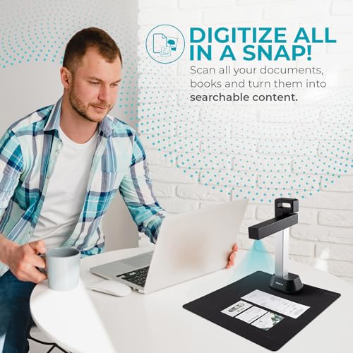 IRIScan Desk 6 8MP A4 Book and Document Scanner Grey with OCR AI AutoFlattening and Finger Erasing Compatible with Windows and Mac Readiris PDF Included - Image 3