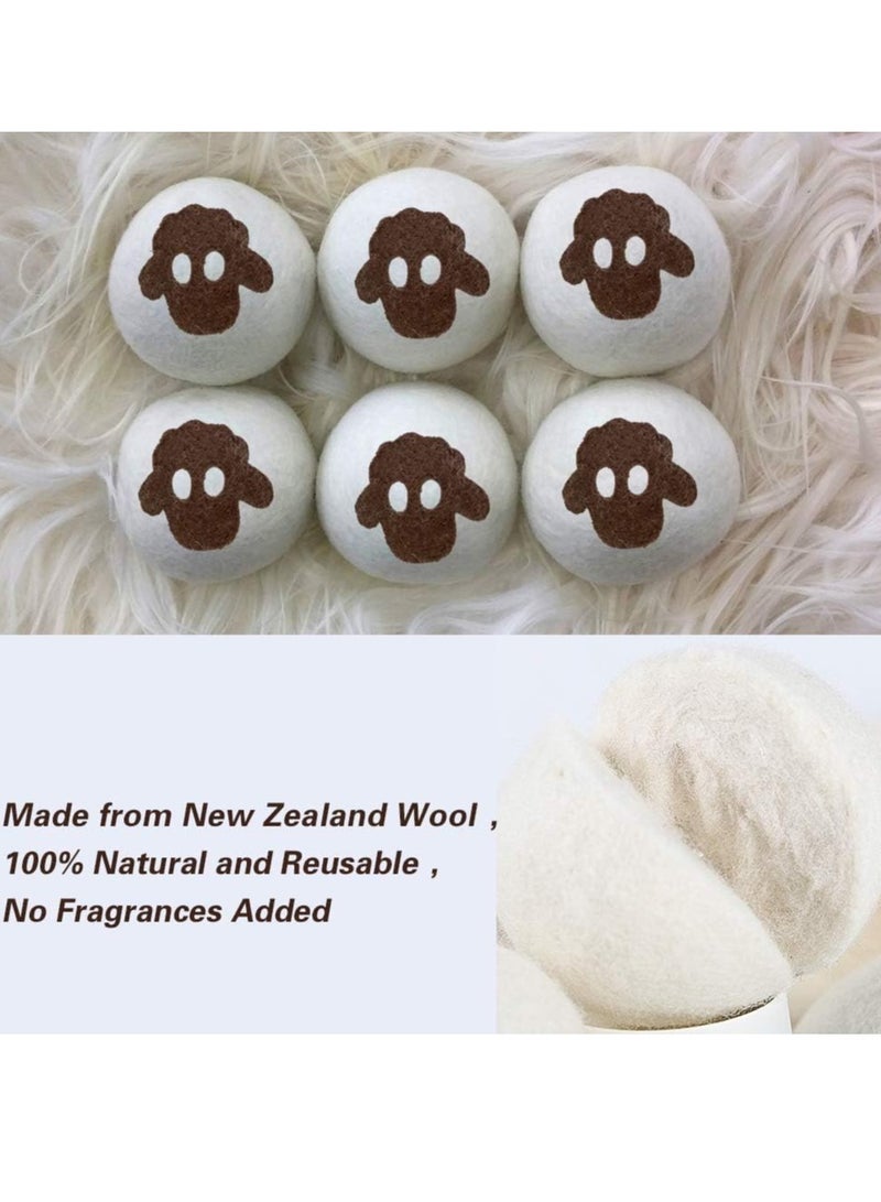 Tumble Dryer Balls, 6 Pack Wool Dryer Balls for Laundry, XL Size Reusable Laundry, Reduce Drying Time, Wrinkles and Static, Soften Fabric, Reduce Tangle and Make Clothes Fluffy, White for Tumble Dryer - Image 3
