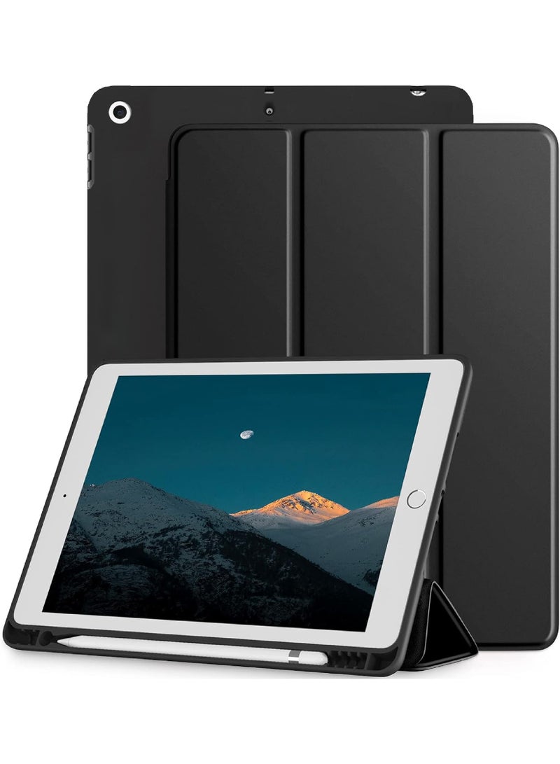 Rock Pow Case Cover for Apple iPad 10.2 Inch 2021/2020/2019 (9th/8th/7th) Model with Pencil Holder,Slim Tablet Cover with Soft TPU Back,Auto Wake/Sleep for iPad 10.2 inch  - Image 1