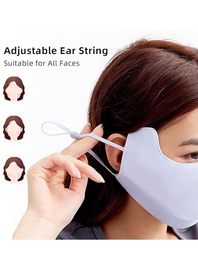 NEWSTYLE 2 Pack Black Sunscreen Mask 50+ SPF, UV Protection, Breathable, Reusable, Anti-UV, Lightweight Face Shield for Outdoor Activities, Travel, and Daily Use - Image 4