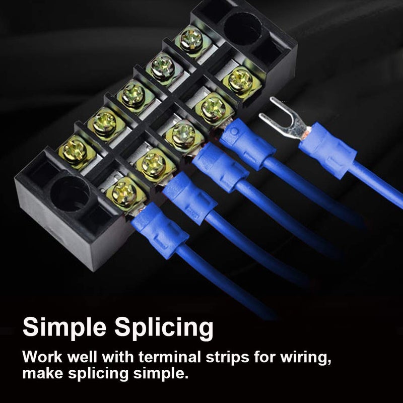 MILAPEAK 100Pcs Insulated Fork Spade Wire Connectors  U Type Electrical Crimp Terminal For 16-14Awg Cable By Milapeak (Blue) - Image 5