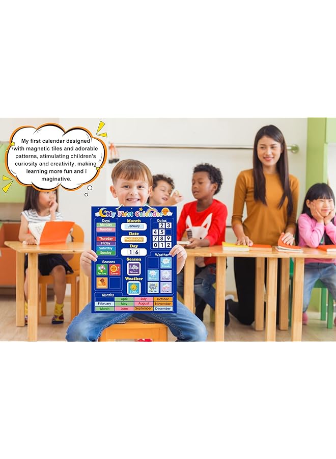 erorex Learning Resources Calendar And Weather Pocket Chart My First Calendar For Kids Toddlers Magnetic Calendar For Classroom Preschool Educational Wall Calendar Kids Learning Calendar - Image 2