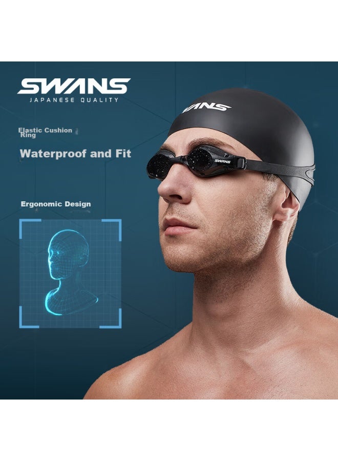 Swans Swimming Goggles, Imported From Japan, Waterproof, Anti-fog, High-definition, For Children, Myopia, Men And Women, Swimming Equipment, Fox2-5 Black And White - Image 2