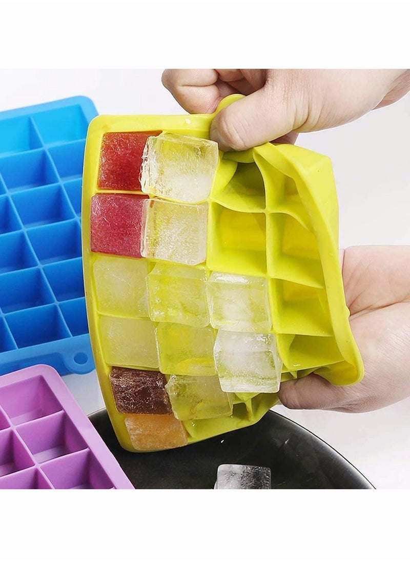 SYOSI - Ice Cube Trays Easy-Release Silicone & Flexible 24-Ice Cube Trays With Spill-Resistant Removable Lid Bpa Free For Freezer Stackable Ice Trays With Covers And Dishwasher Safe 2 Piece - Image 1