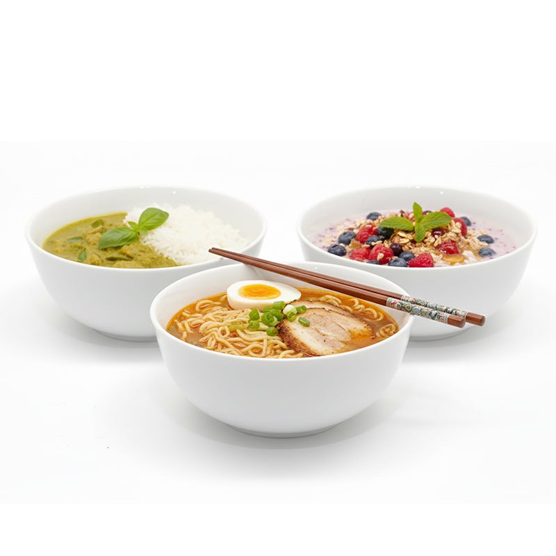Shallow RAF 3PCS Porcelain Bowl Set – 12cm White Snack & Serving Bowls for Daily Use, Ramadan, Eid, Diwali & Festive Hosting - Image 2
