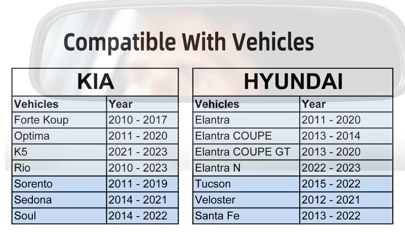 JINGEA Hyundai & KIA Rear View Mirror, Interior Rear Mirror, Rearview Mirror, Bracket Mount Compatible With 2010-2019 KIA Forte Koup Optima K5 Rio Sorento Soul, Hyundai Elantra Tucson Veloster Santa Fe, car  - Image 2