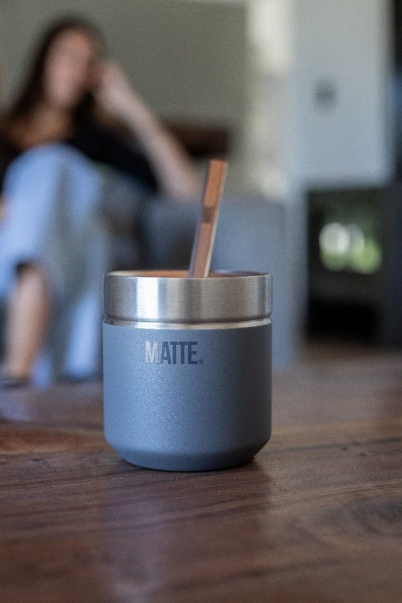 Matte 6.5 oz Yerba Mate Gourd and Bombilla Set - Includes DS Pro Box - BPA Free Yerba Mate Set Kit with Mate Straw, Elegant Design, Non-Slip Base (Blue) - Image 5