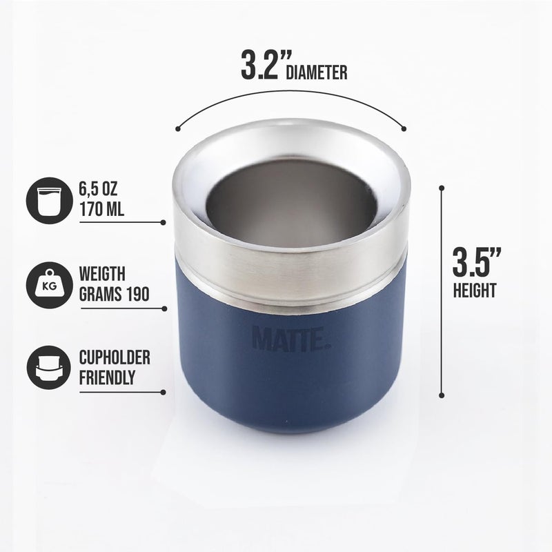 Matte 6.5 oz Yerba Mate Gourd and Bombilla Set - Includes DS Pro Box - BPA Free Yerba Mate Set Kit with Mate Straw, Elegant Design, Non-Slip Base (Blue) - Image 3