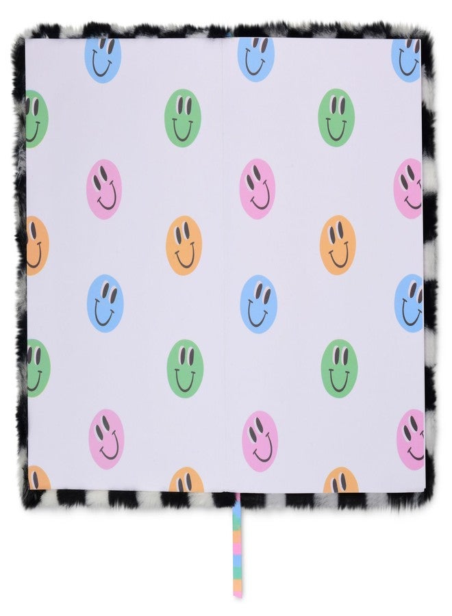 iscream Plush Fur Book-Bound Lined-Page 8.5" Applique Accent Journal - Good Times - Image 2