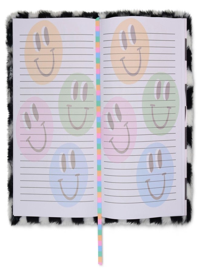 iscream Plush Fur Book-Bound Lined-Page 8.5" Applique Accent Journal - Good Times - Image 3