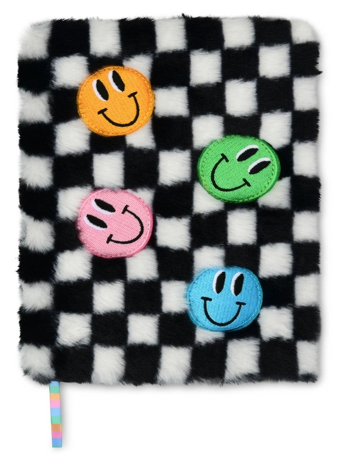 iscream Plush Fur Book-Bound Lined-Page 8.5" Applique Accent Journal - Good Times - Image 1