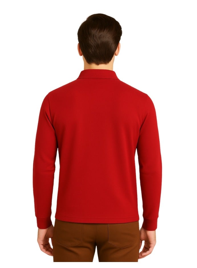 برينت شوب فور مي 10 قطع تيشيرت بولو رجالي بأكمام طويلة 220 جرام في المتر المربع من القطن الخالص الألوان الأساسية - Image 3