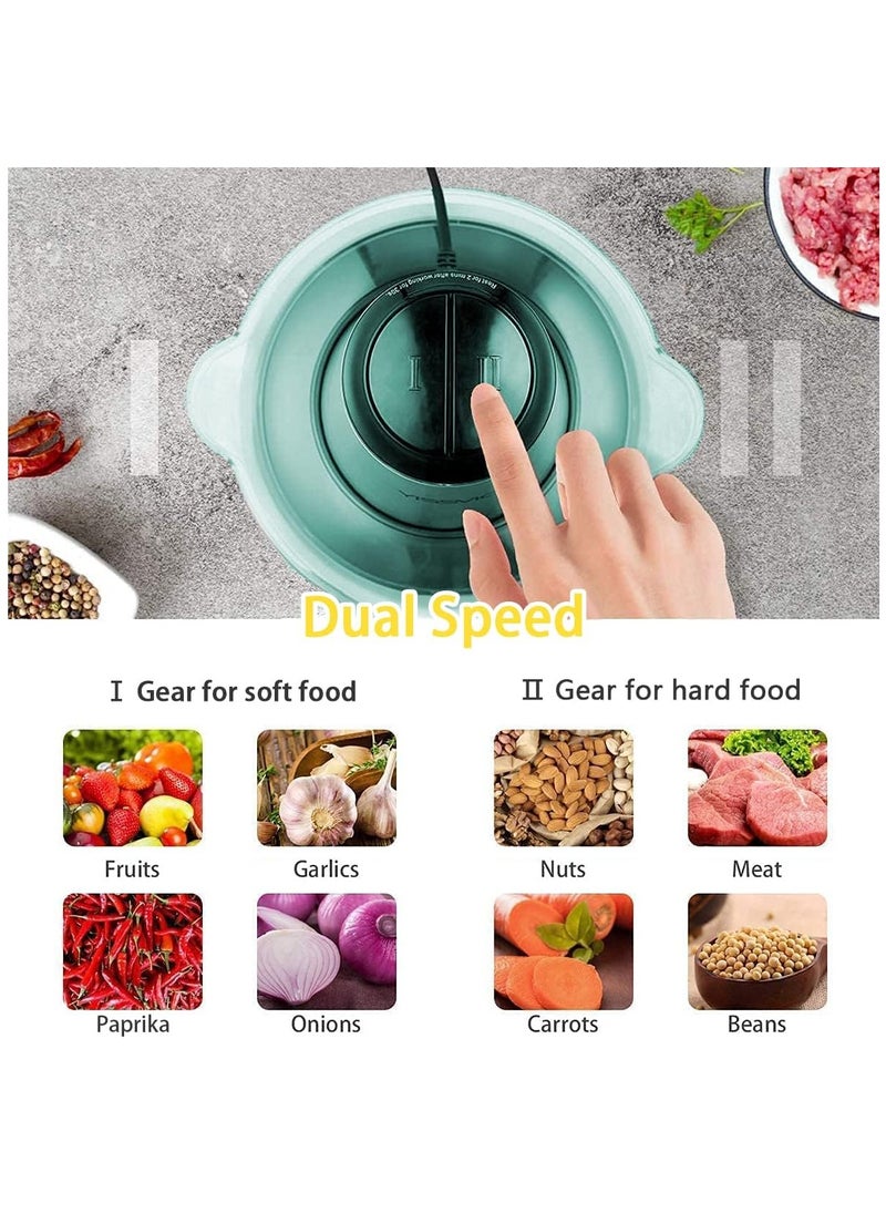Electric Meat Grinder, Food Processor Blender with 3L Stainless Steel Bowls, Vegetable and Fruit Chopper for Dicing, Mincing