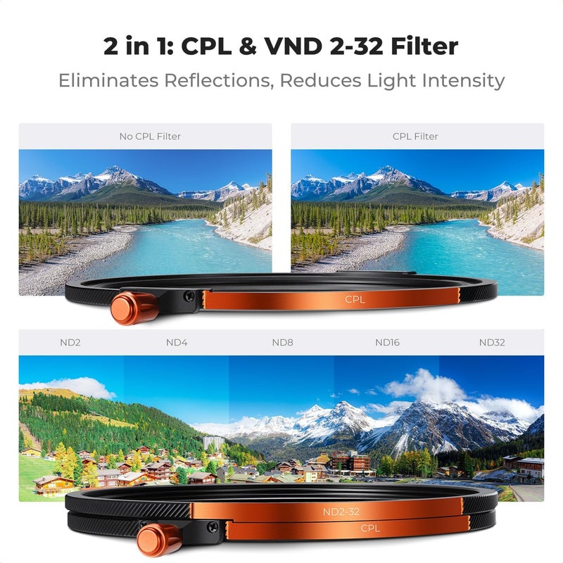 67mm Polarizing ND2-32 Variable Black-Mist 1/4 Magnetic Lens Cap and Ring HD True Color Filter Kit - Image 4
