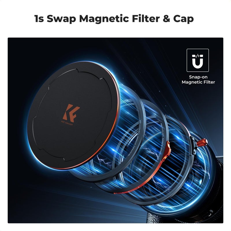 67mm Polarizing ND2-32 Variable Black-Mist 1/4 Magnetic Lens Cap and Ring HD True Color Filter Kit - Image 3