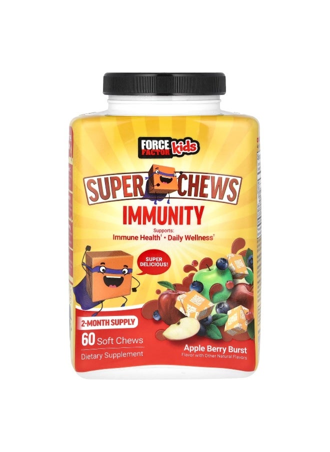 Force Factor - Force Factor, Kids, Super Chews, Immunity, Apple Berry Burst, 60 Soft Chews - Image 1