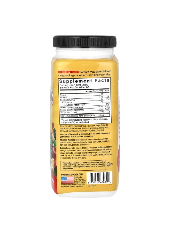 Force Factor - Force Factor, Kids, Super Chews, Immunity, Apple Berry Burst, 60 Soft Chews - Image 1