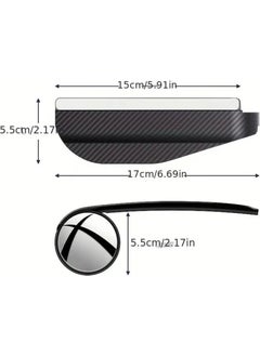 Buffer ® 2 Pieces Self-Mirroring Carbon Fiber Look Car Side Mirror Rain Guards Rain & Snow Shield Visors  - Image 5