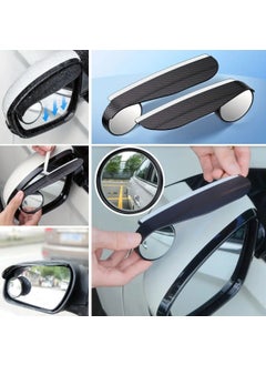 Buffer ® 2 Pieces Self-Mirroring Carbon Fiber Look Car Side Mirror Rain Guards Rain & Snow Shield Visors  - Image 1