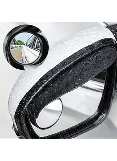 Buffer ® 2 Pieces Self-Mirroring Carbon Fiber Look Car Side Mirror Rain Guards Rain & Snow Shield Visors  - Image 2
