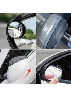 Buffer ® 2 Pieces Self-Mirroring Carbon Fiber Look Car Side Mirror Rain Guards Rain & Snow Shield Visors  - Image 3