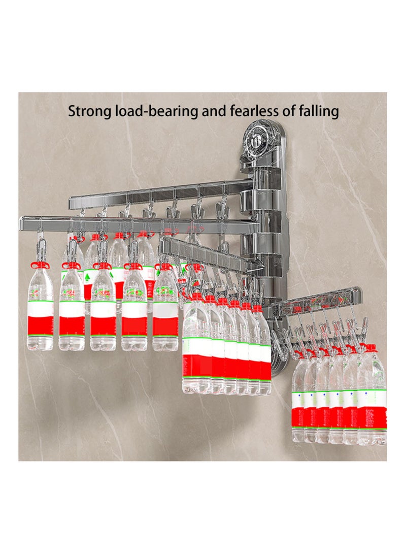 SOLARAE Wall Mount Sock Drying Rack, Space-Saving Sock Drying Rack Sock Hangers with Suction Cups Laundry Clips Drip Drying Hanger Laundry Room Sock Drying Rack Wall Mounted Drying Rack for Socks,Baby Clothes - Image 2