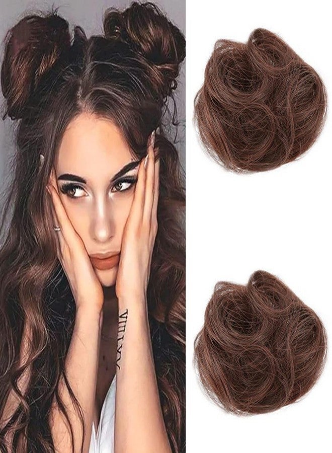 Quupy 2Pcs Messy Hair Bun Hair Scrunchies Updo Hair Bun Extensions Hair Bun Accessories Hair Rubber Scrunchies for Women Ponytail Extensions