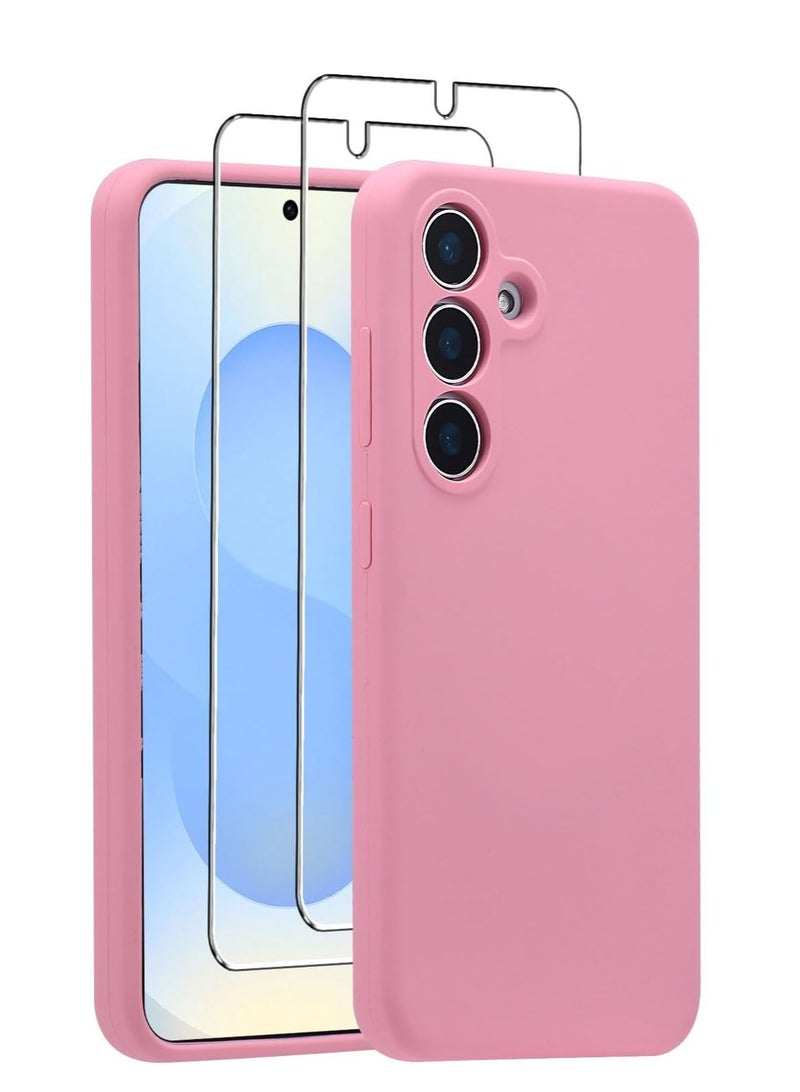 BORTONY Samsung Galaxy S25 Plus Case Cover Liquid Silicone Gel Rubber Soft Case with 2-Pack Tempered Glass 9H Hardness HD Crystal Clear Glass for Samsung Galaxy S25 Plus 6.2-inch - Image 1