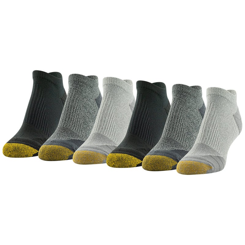 GOLDTOE Women's Cross Arch No Show Socks, 6-Pairs, Cinder Assorted, Shoe Size: 6-9 - Image 1