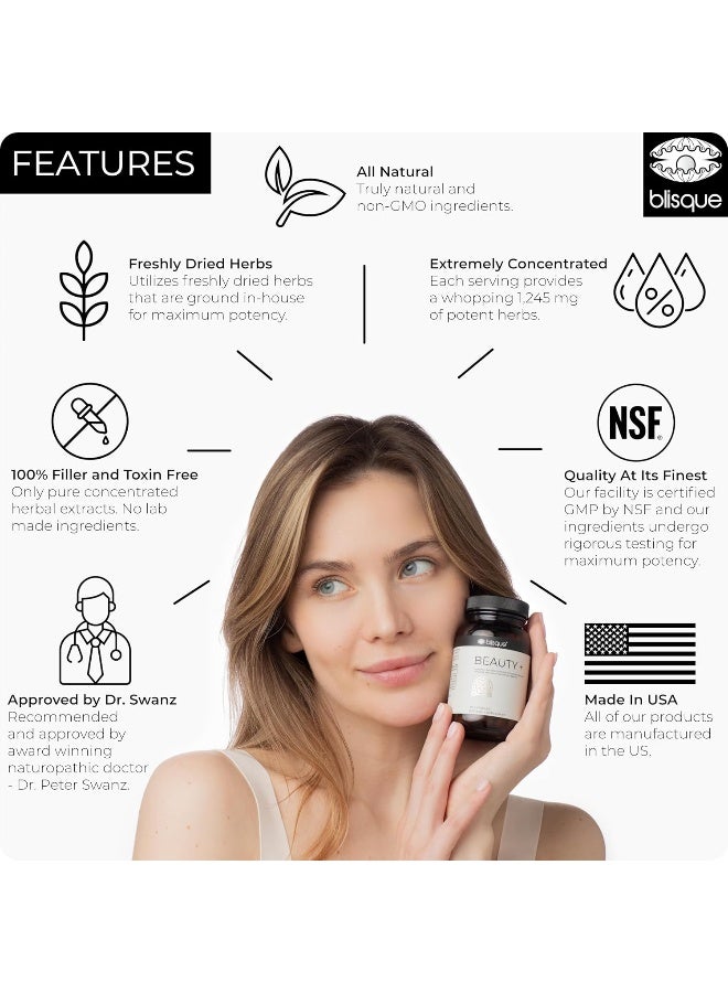 Blisque Beauty + Dietary Supplement for Women, 90 Capsules - Image 3