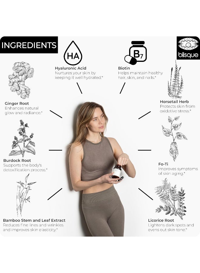 Blisque Beauty + Dietary Supplement for Women, 90 Capsules - Image 4