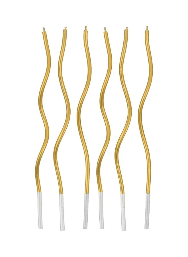 GODAN 6 Piece Gold Swirl Birthday Candles - Image 1