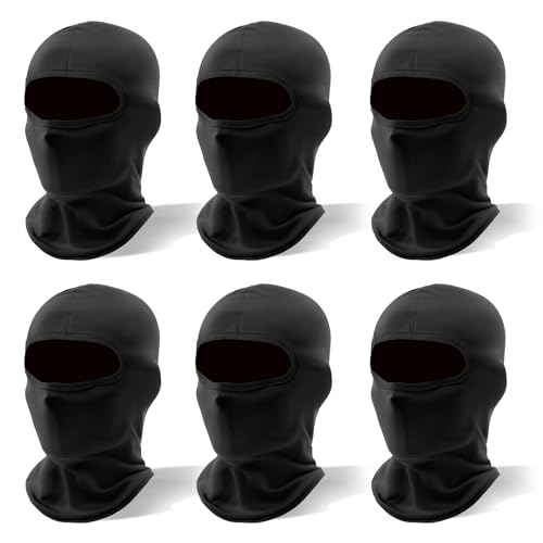 Hoiny 6 Pack Ski Mask Balaclava for Men Women, Lightweight Full Face Mask UV Protection, Summer Face Cover for Motorcycling and Outdoor Working Black - Image 1