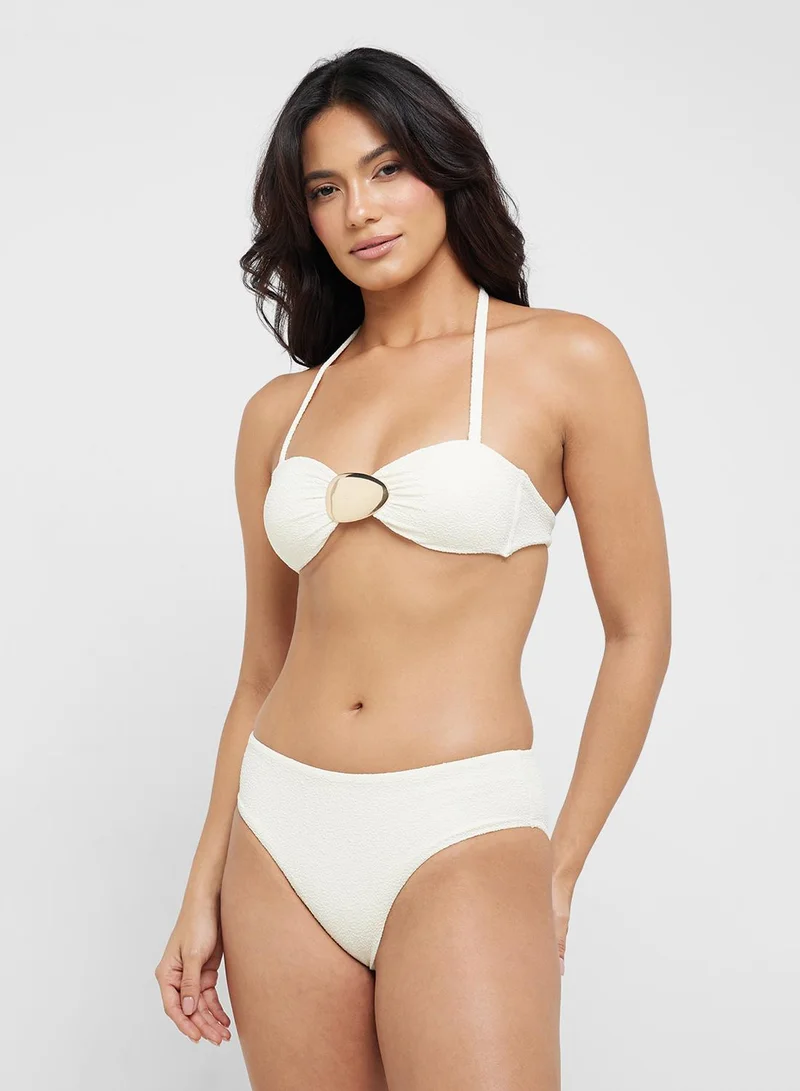 hunkemoller Halter Neck with Metal Detail Bikini Top and Bottom