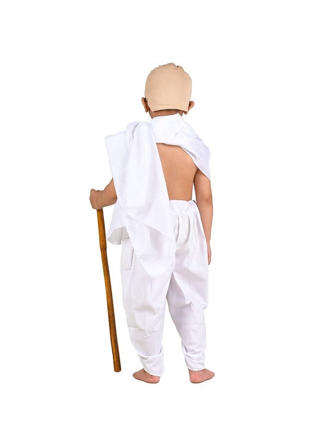 بوك ماي كوستيوم زي تنكري للأطفال من BookMyCostume للمهاتما غاندي بابو مع لاثي مناضل من أجل الحرية، مناسب للأطفال من عمر سنتين إلى ثلاث سنوات - Image 4