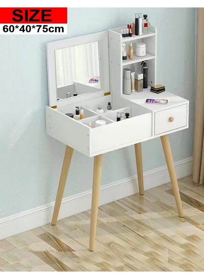 fashionhome Multifunction Modern Design One Drawer Vanity Makeup Glass Mirror Dressings Storage Table 60 x 40 x 75 cm - Image 5