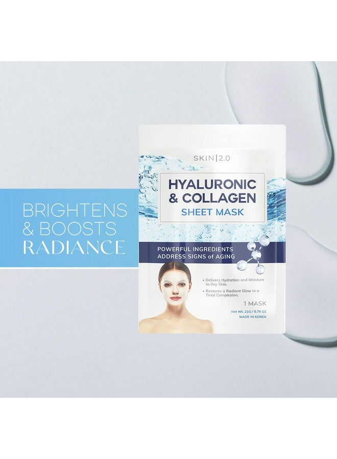 سكين 2.0 قناع الوجه الورقي Skin 2.0 بحمض الهيالورونيك والكولاجين - يعزز ترطيب البشرة، ويشدها، ويقلل من علامات الشيخوخة، قناع ورقي مرطب - منتجات كورية للعناية بالبشرة خالية من القسوة لجميع أنواع البشرة - 5 أقنعة - Image 2