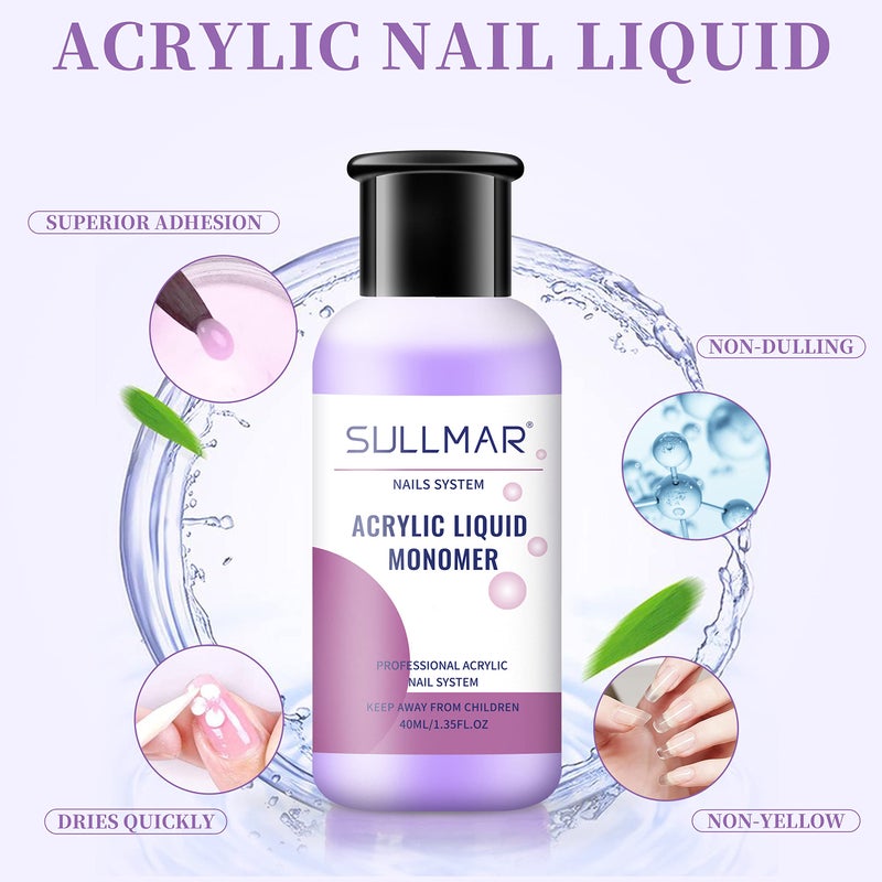 SULLMAR Acrylic Monomer Liquid Monomer Acrylic Nail Liquid Acrylic Liquid Liquid Monomer For Acrylic Nails Nail Monomer Liquid Monomer (40ml/1.35FL.OZ) - Image 4