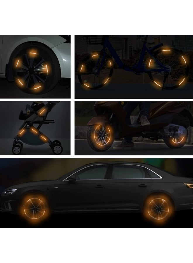 Bukela Reflective Strips for Car Wheels – Fluorescent Orange, Epoxy Resin Style, 2 Sets, Rim Tape Decal - Image 4